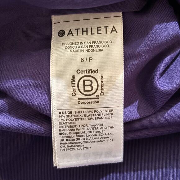 Athleta Brooklyn Lined Lightweight Workout Pants Purple 6P Petite NWT - Picture 9 of 10